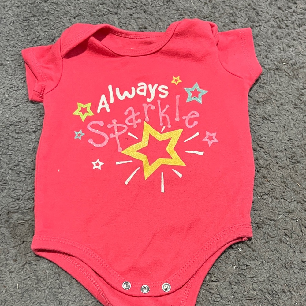 Kidgets Red 'Always Sparkle' Bodysuit